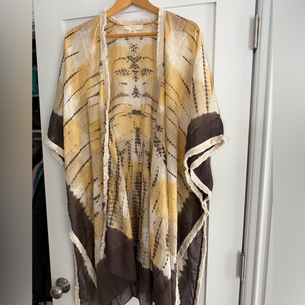 Lovestitch Yellow and Brown Kimono